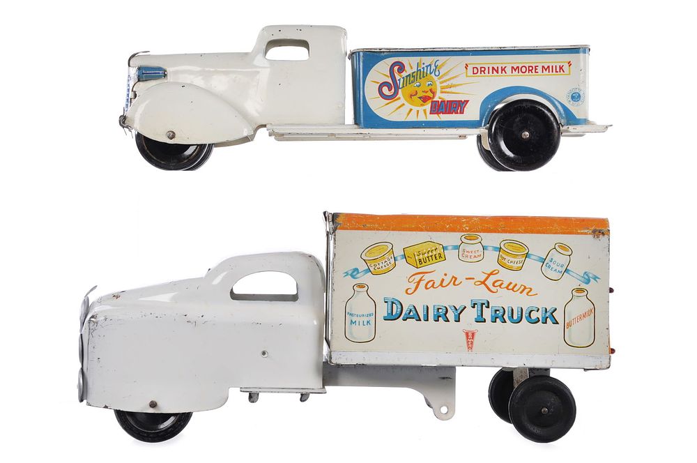 Lot 191: (2) Pressed Steel Wyandotte & Banner Dairy Trucks