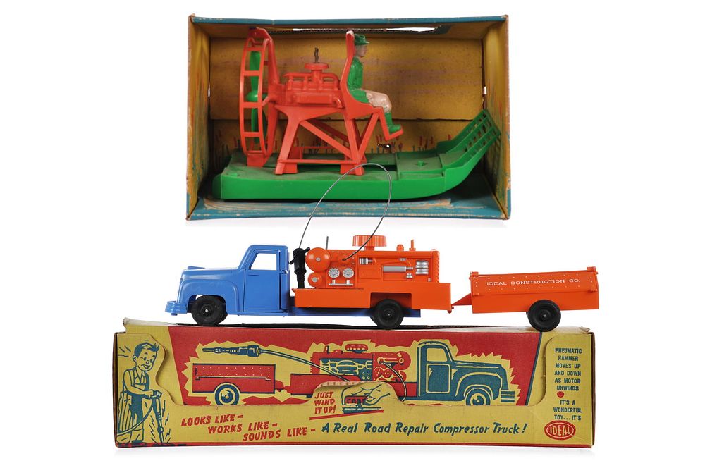 Lot 219: (2) Boxed Ideal Vehicles Air Compressor Truck & Trailer & Swamp Buggy