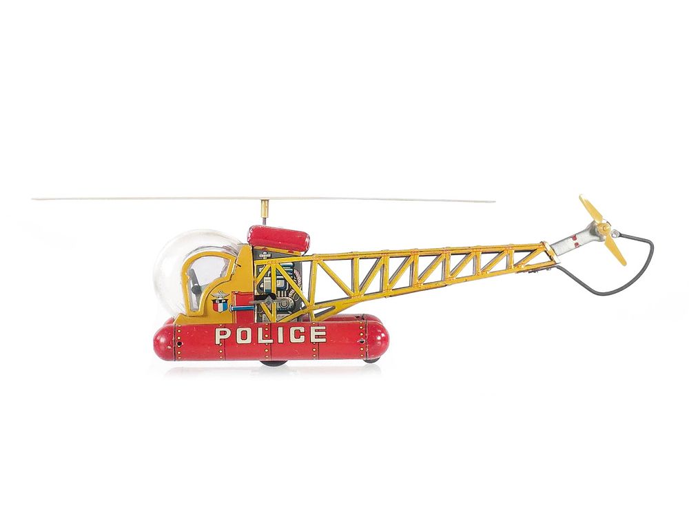 Lot 264: Masudaya Modern Toys Windup Bell-47 Police Helicopter