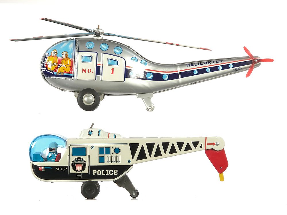 Lot 265: (2) Japanese Tin Friction Helicopters