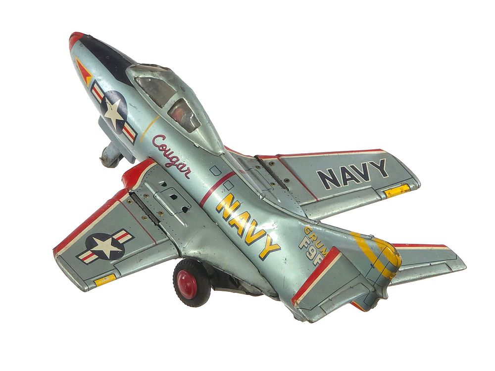 Lot 276: Sankei Japanese Tin Friction Grumman Cougar Jet Fighter