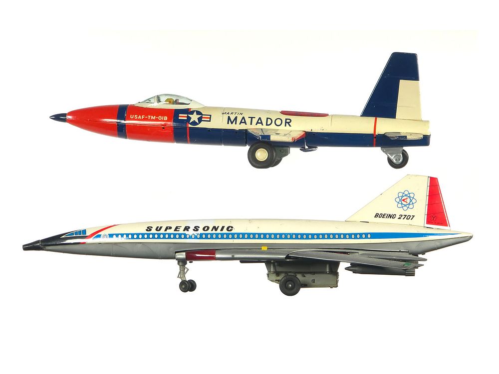 Lot 281: (2) Japanese Tin Planes Supersonic Plane & Martin Matador