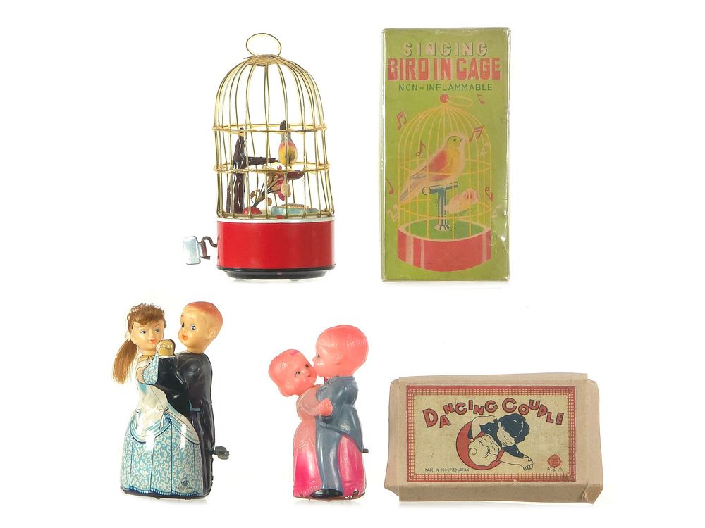 Lot 292: (3) Japanese Windup Tin & Celluloid Toys w/Boxes