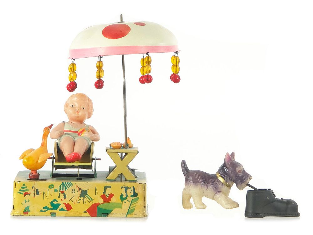 Lot 293: Alps "Boardwalk Delight" Girl on Beach & Scottie Dog