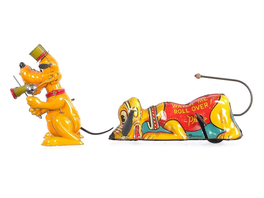 Lot 302: Marx Roll-Over Pluto & Linemar Pluto the Drum Major