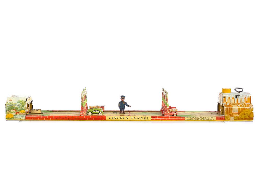Lot 304: Lincoln Tunnel Tin Windup by Unique Art Co.