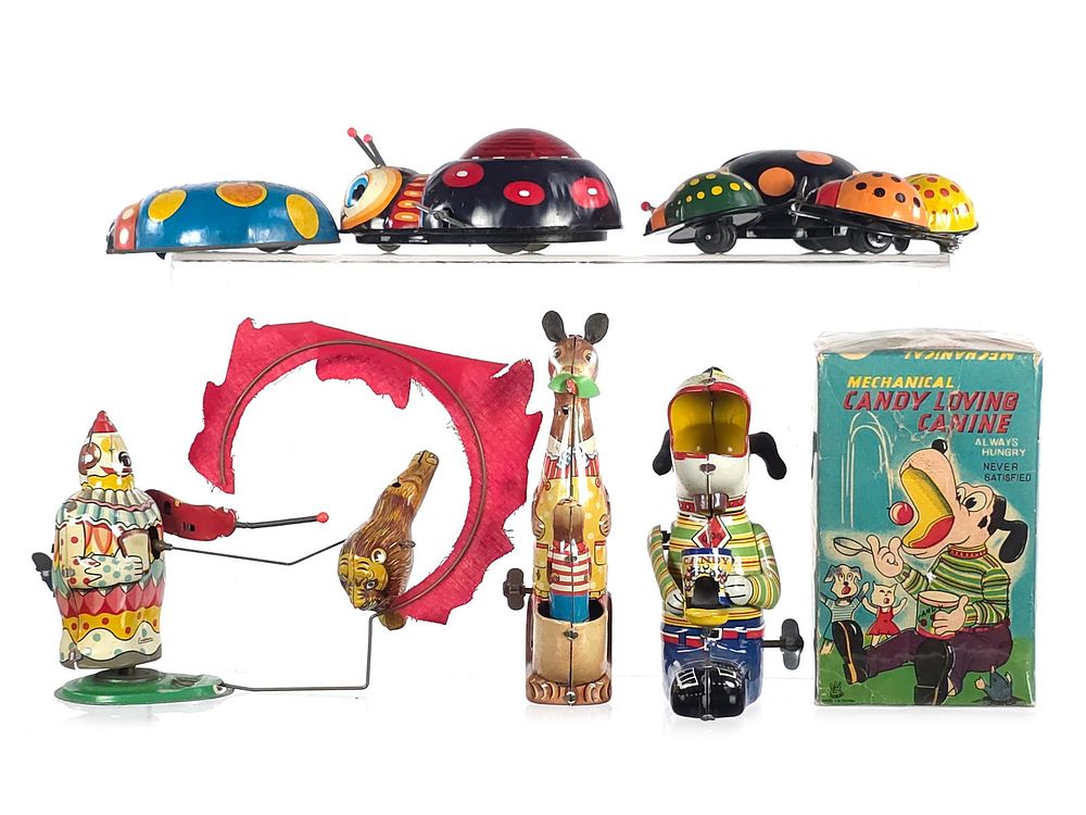 Lot 306: (6) TPS Kanto Toys Japanese Tin Windup Toys