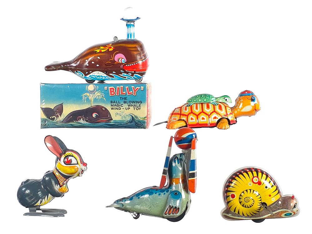 Lot 310: (5) Cute Japanese Tin Windup Toy Animals