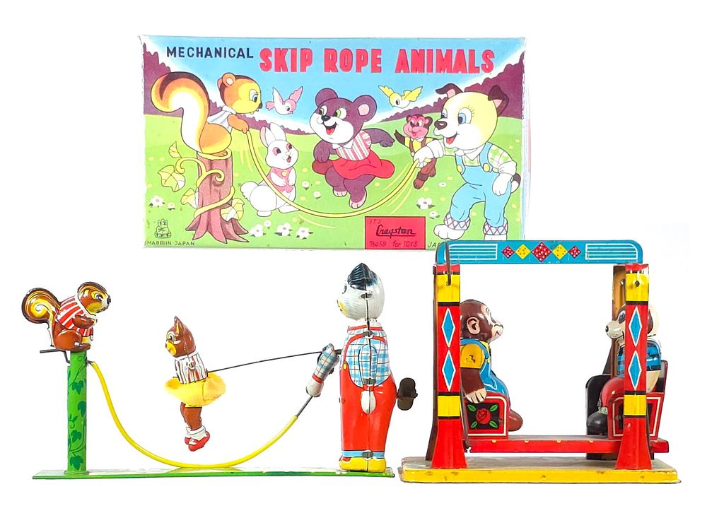 Lot 329: (2) TPS Skip Rope Animals Boxed & Yone Bear Swing