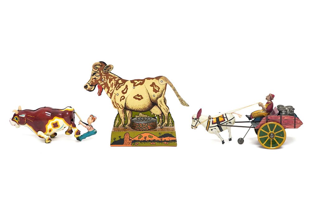 Lot 330: (3) Tin Litho Country Farm Toys Marx/B&R/Mikuni