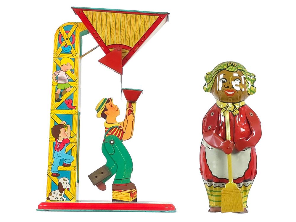 Lot 335: (2) American Made Tin Toys Lindstrom & Chein
