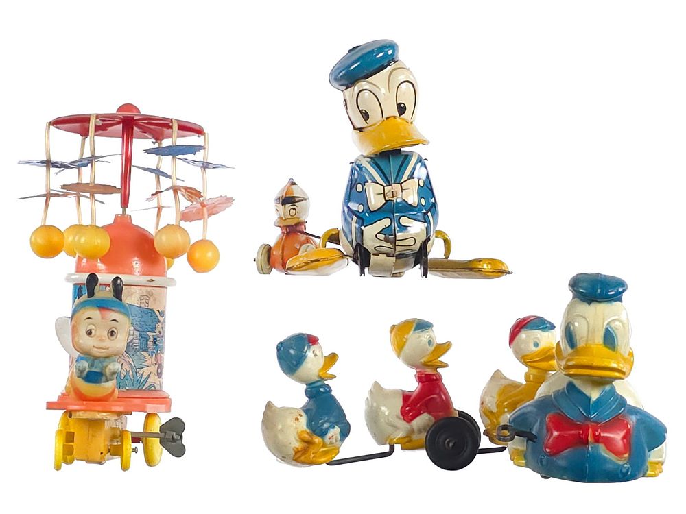 Lot 336: (3) Walt Disney Toys Donald Duck Marx/Linemar