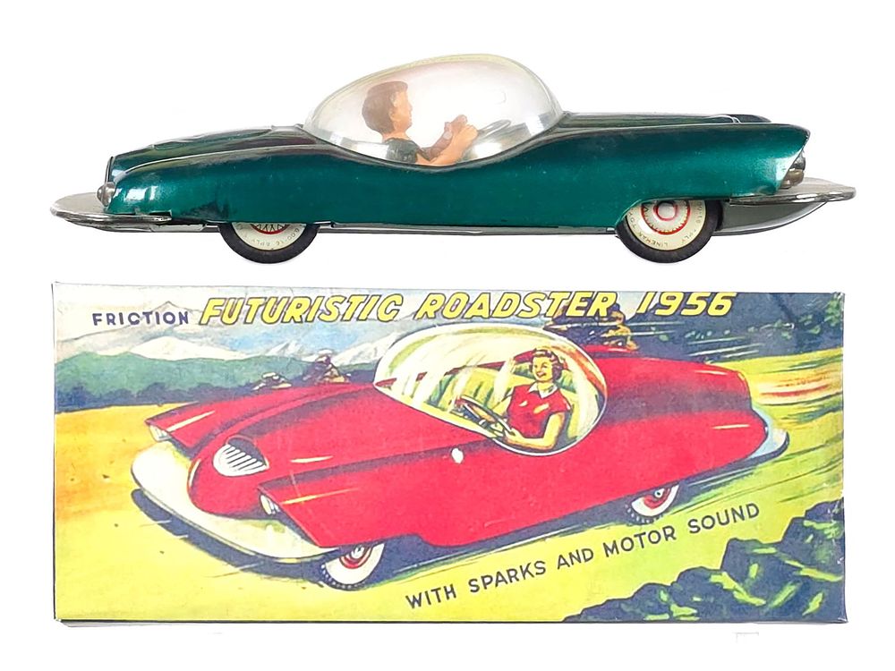 Lot 364: Linemar Friction Futuristic Roadster 1956 Boxed Teal