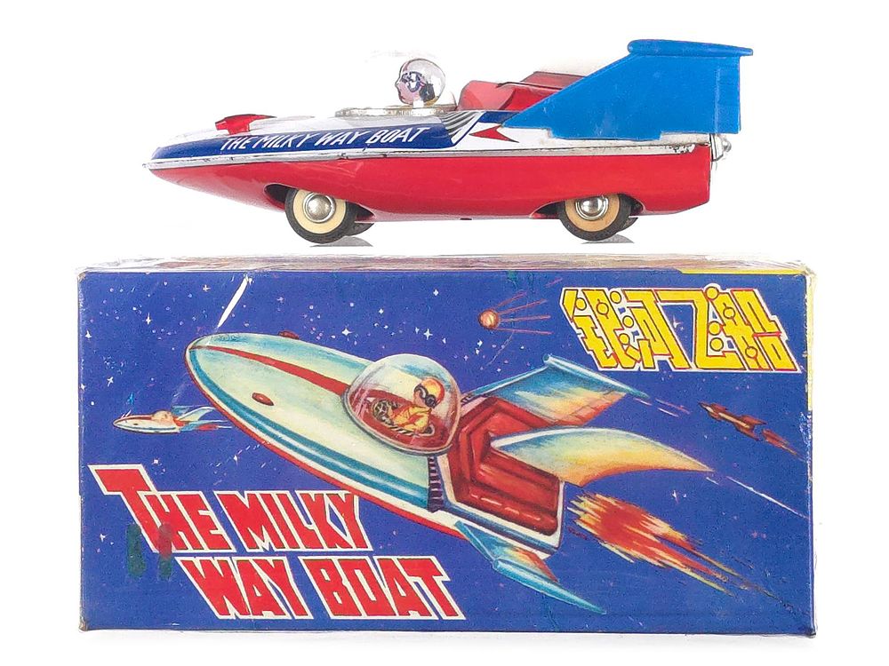 Lot 374: The Milky Way Boat MF 215 Tin Friction Boxed