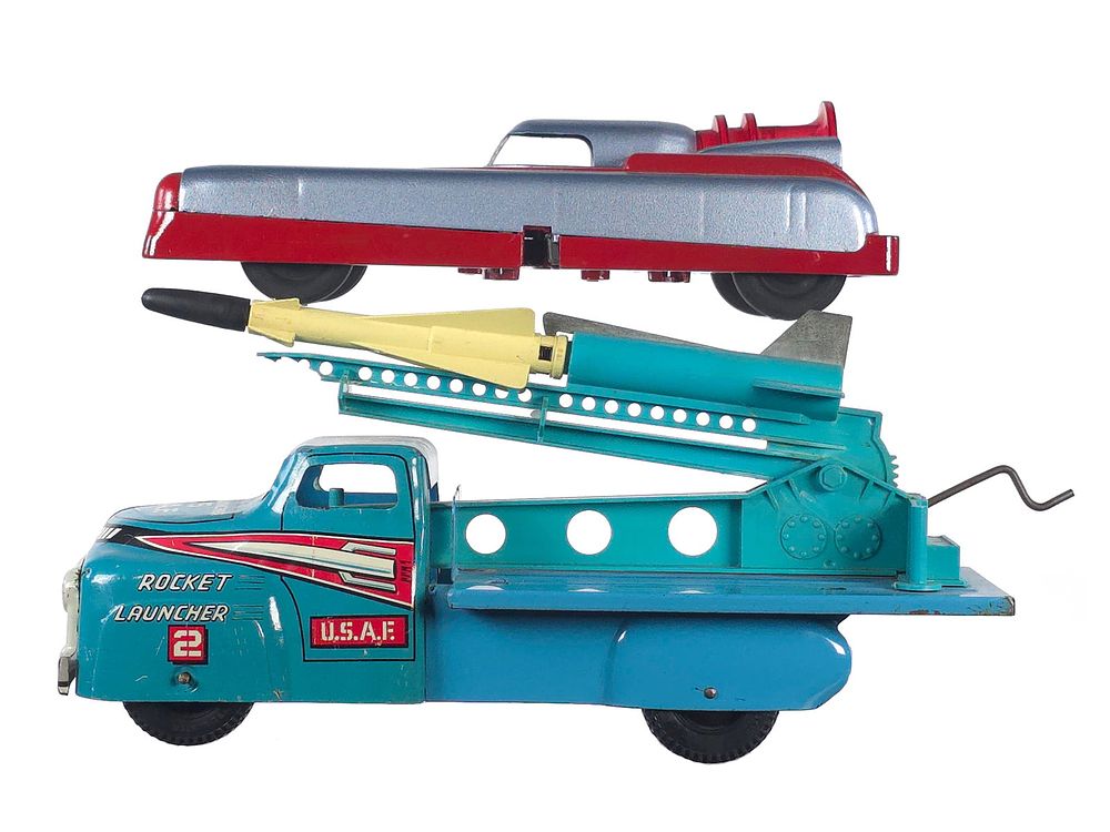 Lot 378: Ideal Futurmatic Car & Marx USAF Mobile Rocket Launcher Truck