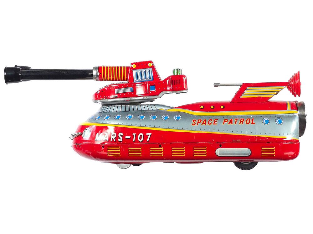 Lot 383: TN Nomura Super Space Patrol Mars-107 Batt. Op. Tin