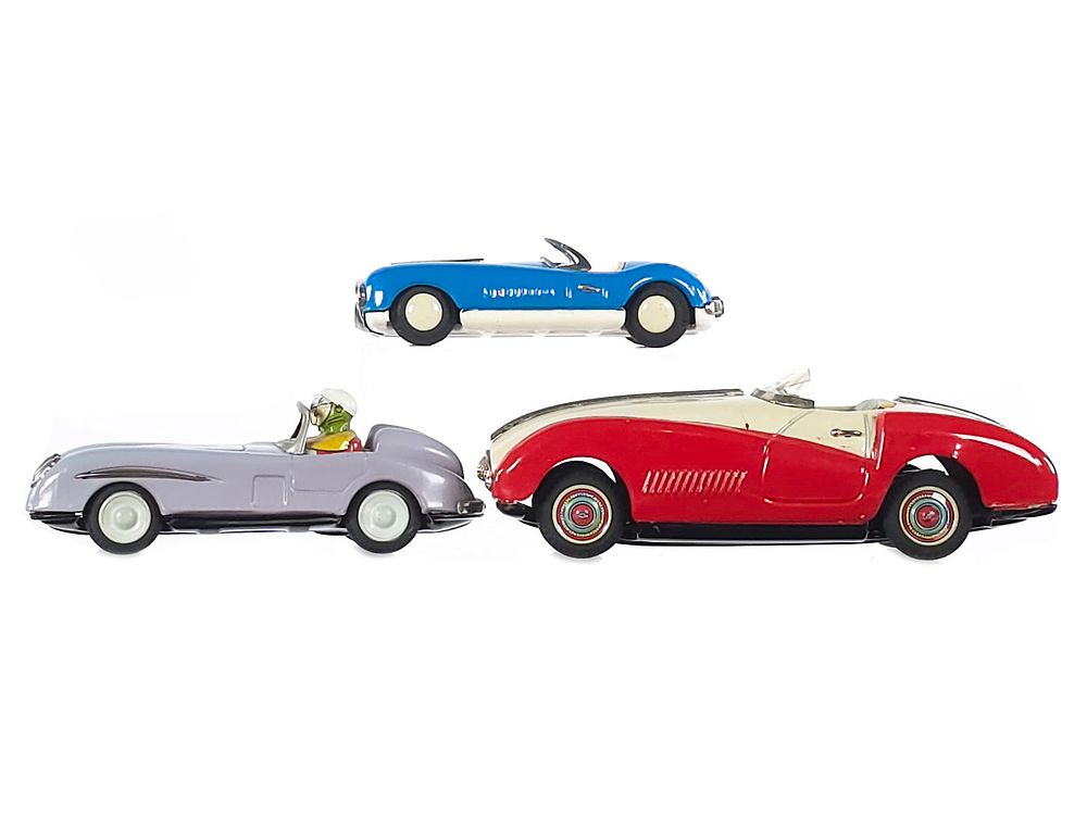 Lot 397: (3) Japanese Tin Cunningham Style Cars