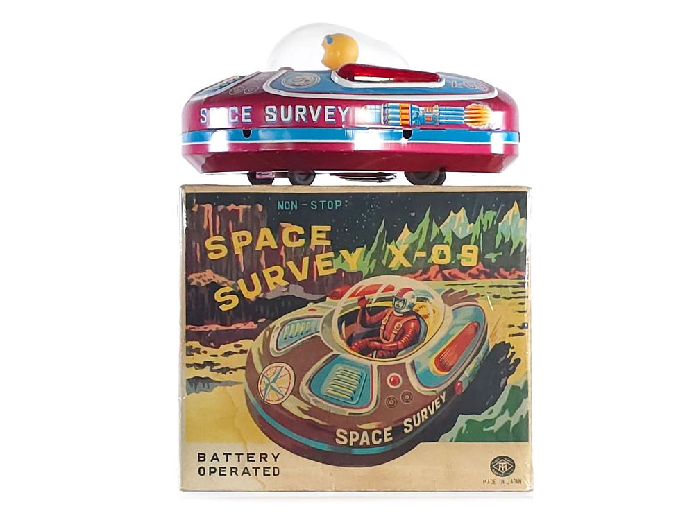 Lot 399: Modern Toys TM Space Survey X-09 Batt. Op. Flying Saucer