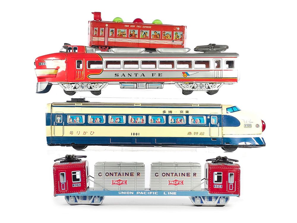 Lot 410: (4) Tin Litho Trains