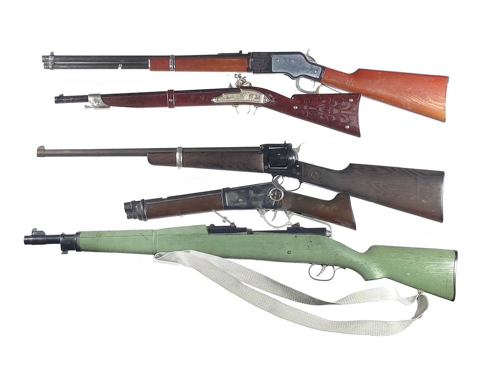 Lot 413: (5) Assorted Plastic Long Guns Hubley & Mattel