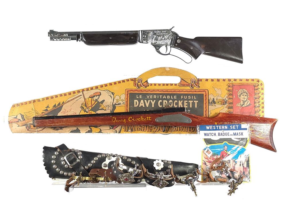 Lot 417: Western Plastic Long Guns w/3 Cowboy Spur Sets Lot