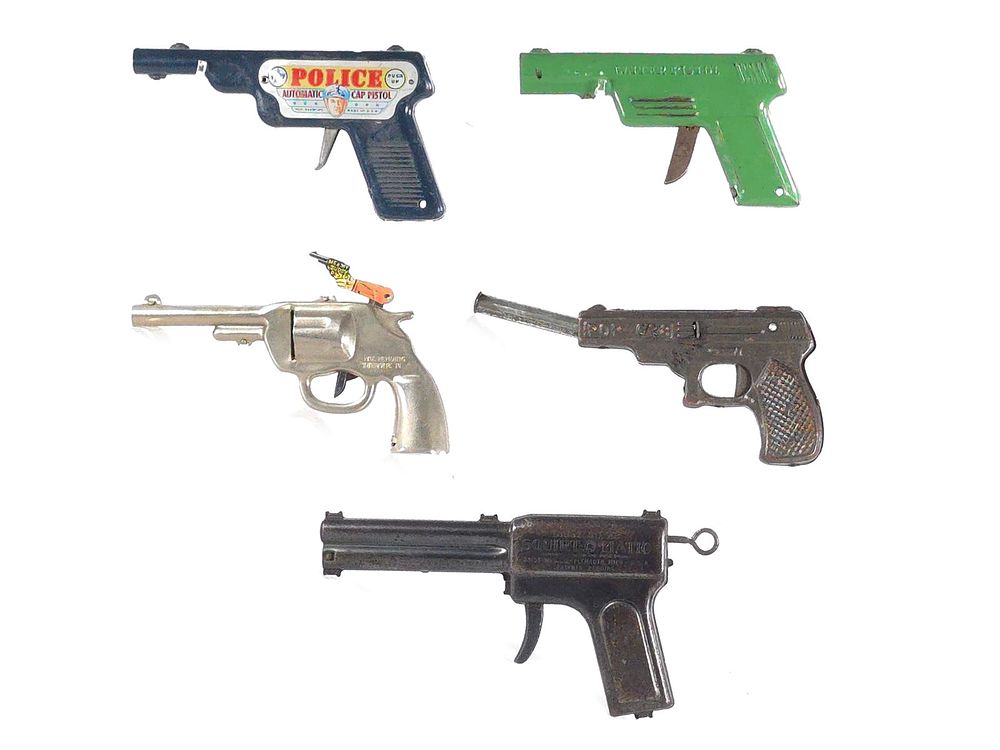 Lot 431: (5) Tin & Steel Toy Guns Assorted