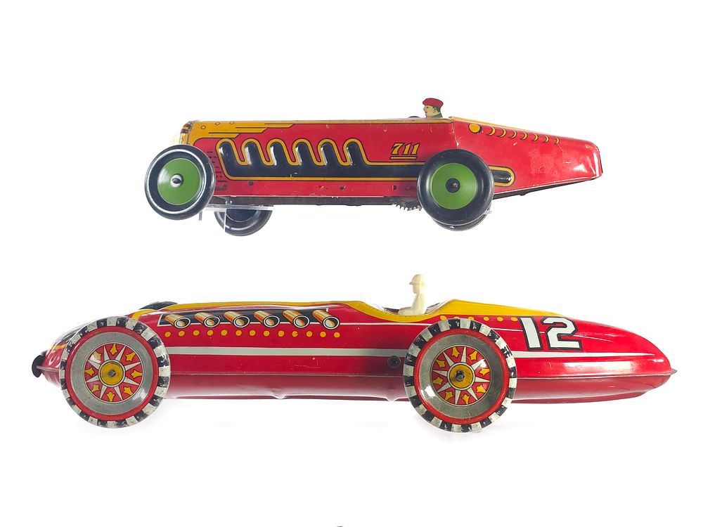 Lot 438: (2) Rare Marx Giant King Racer & Super Streamline Racer