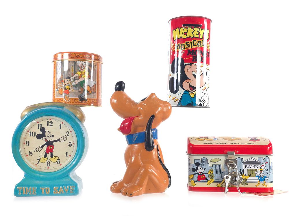Lot 455: (5) Assorted 70s/80s Disney Piggy Banks