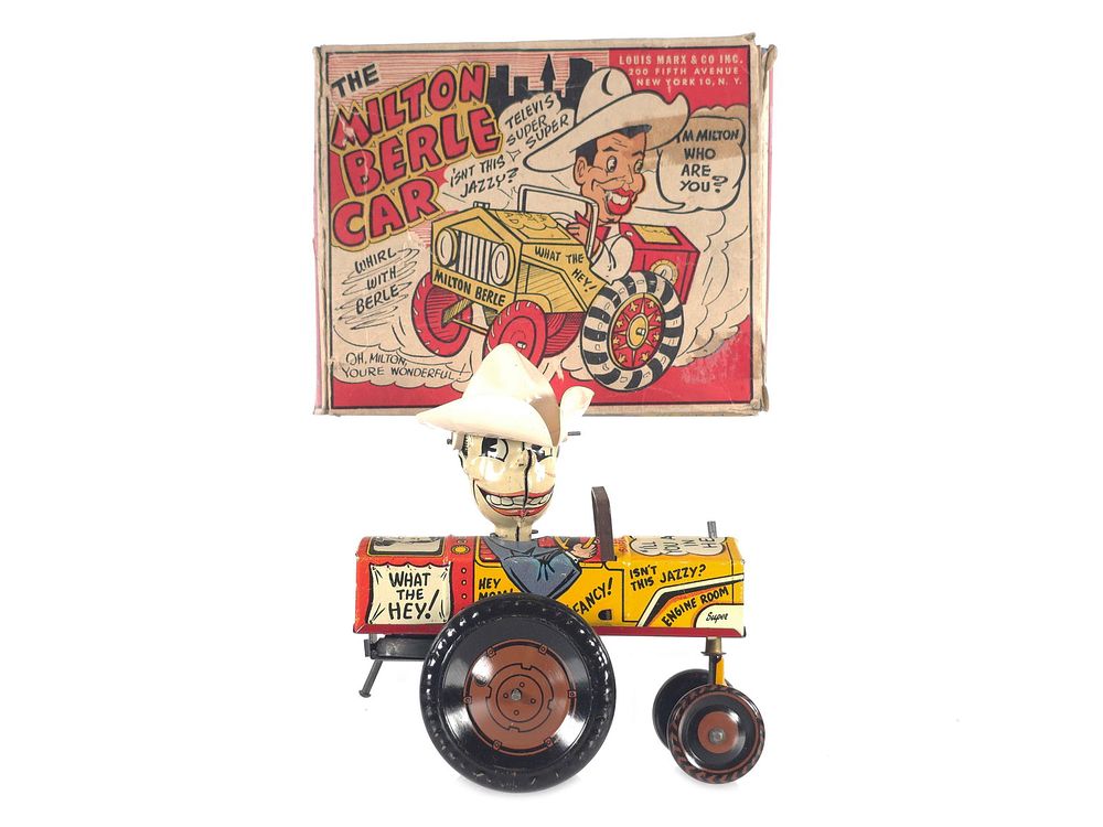 Lot 456: Marx Tin Litho Windup The Milton Berle Car Boxed