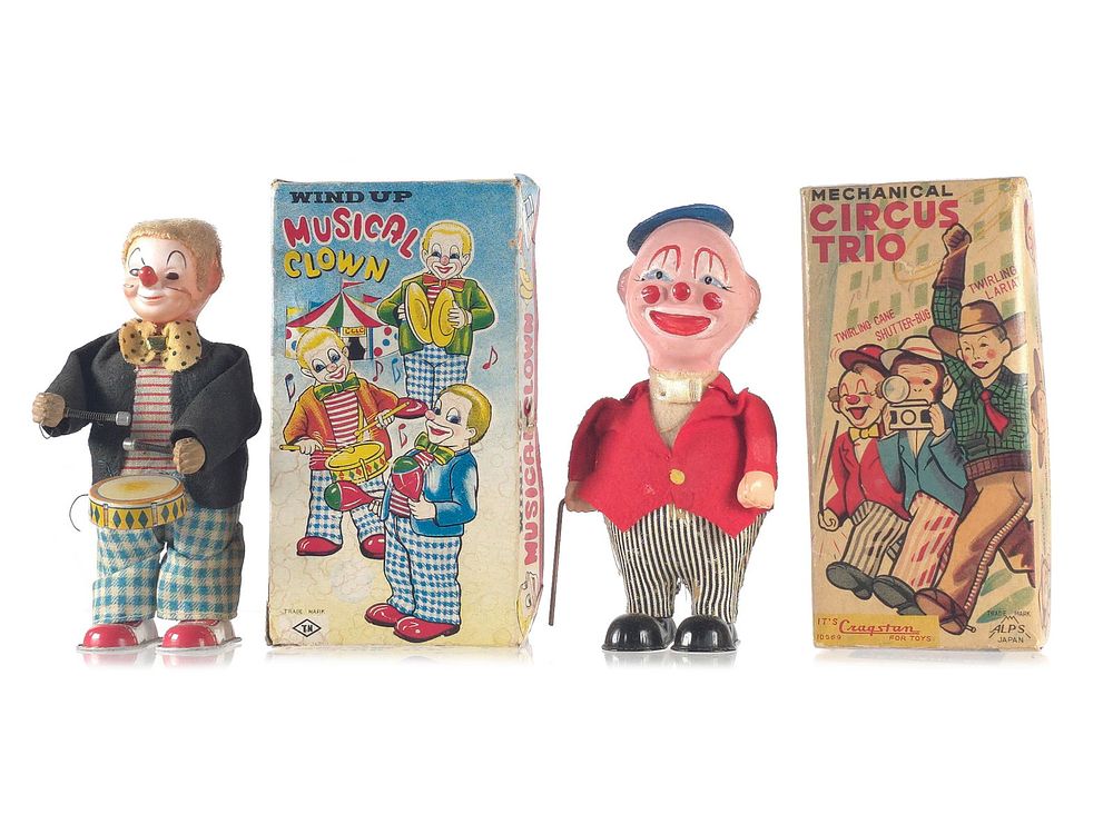 Lot 466: (2) Nomura TN Musical Clown & Alps Circus Trio Boxed