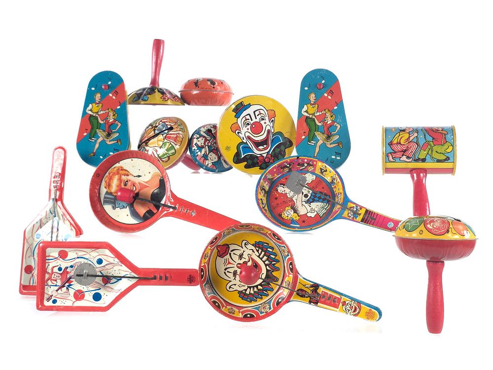 Lot 488: (14) Assorted Tin Litho Noise Makers