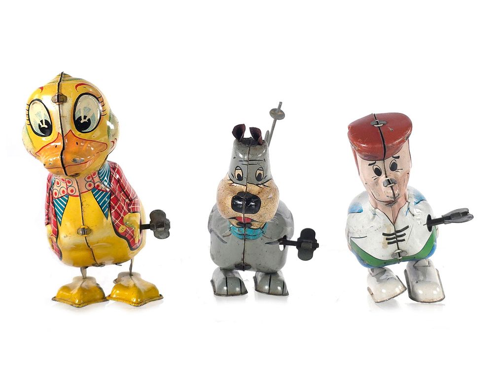 Lot 493: (3) Marx The Jetsons George & Astro & Windup Duck