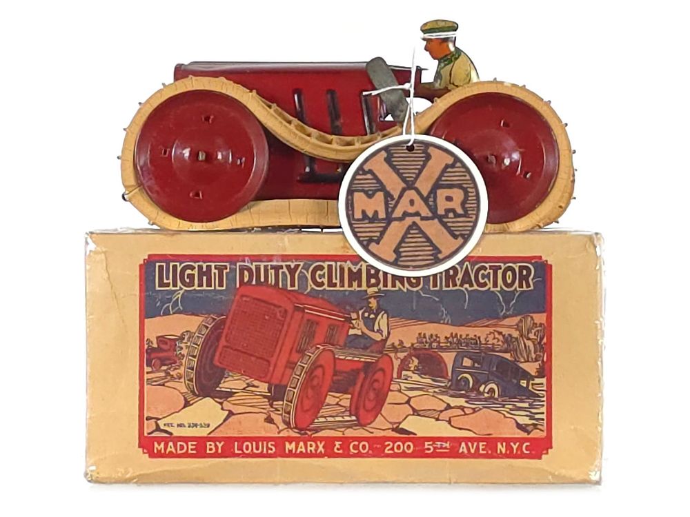 Lot 540: Marx 1929 Climbing Tractor Mint Boxed