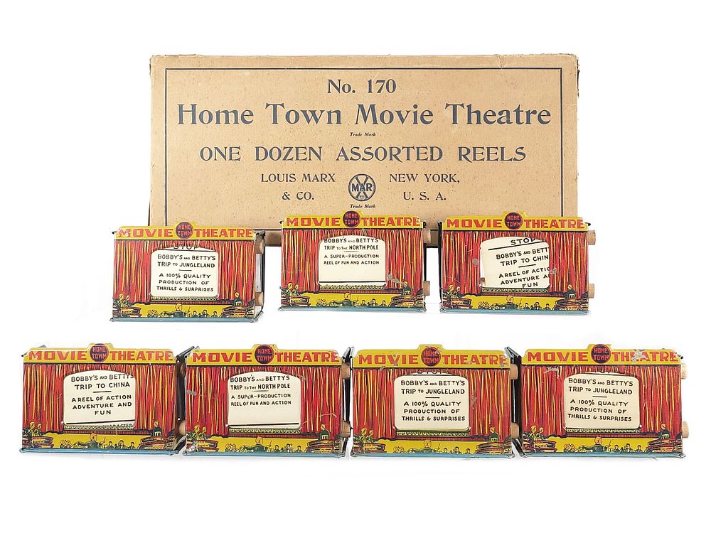 Lot 571: Marx 1930 Case of Home Town Movie Theatres (7 Left in Box) Rare Boxed