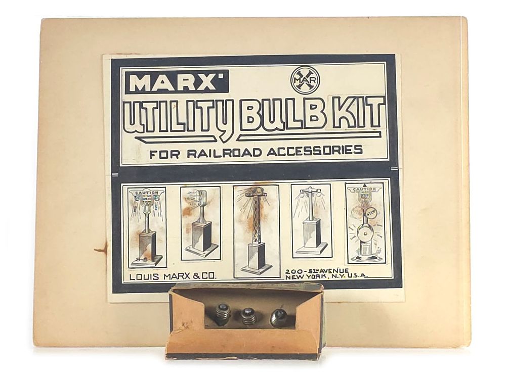 Lot 574: Marx Prototype/Concept Artwork ca. 1930s with Sample Production Bulb Kit