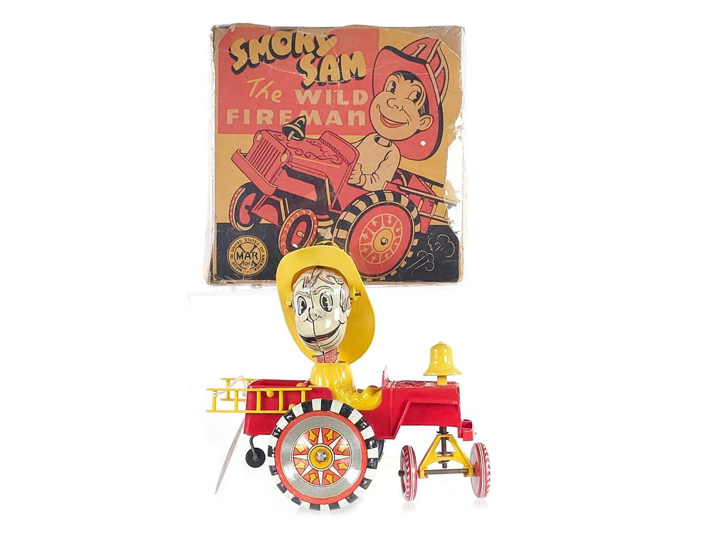 Lot 577: Marx 1950s Smokey Sam the Wild Fireman The American Version Boxed
