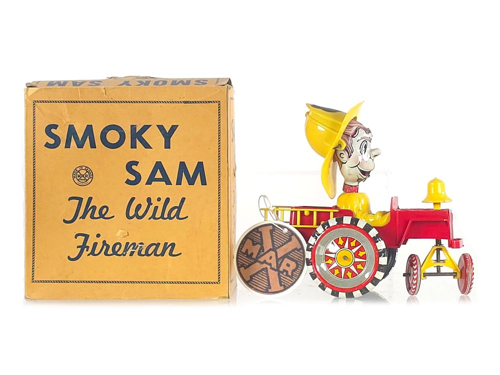Lot 578: Marx 1950s Smokey Sam the Wild Fireman Rare Canadian Version Boxed