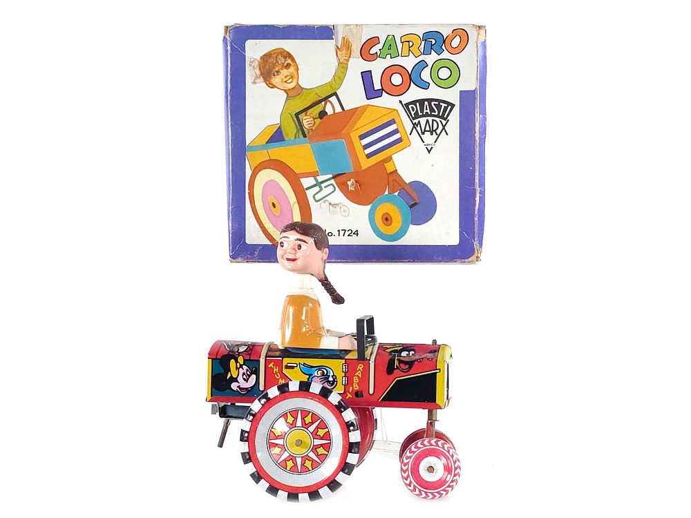 Lot 588: 1960s Plastimarx (Marx Mexico) Disney Bootleg Dora Crazy Car Boxed