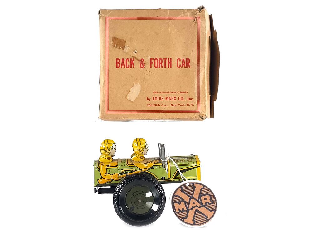 Lot 589: Rare Version "Back & Forth Car" aka Jumping Jeep – Variation, Boxed