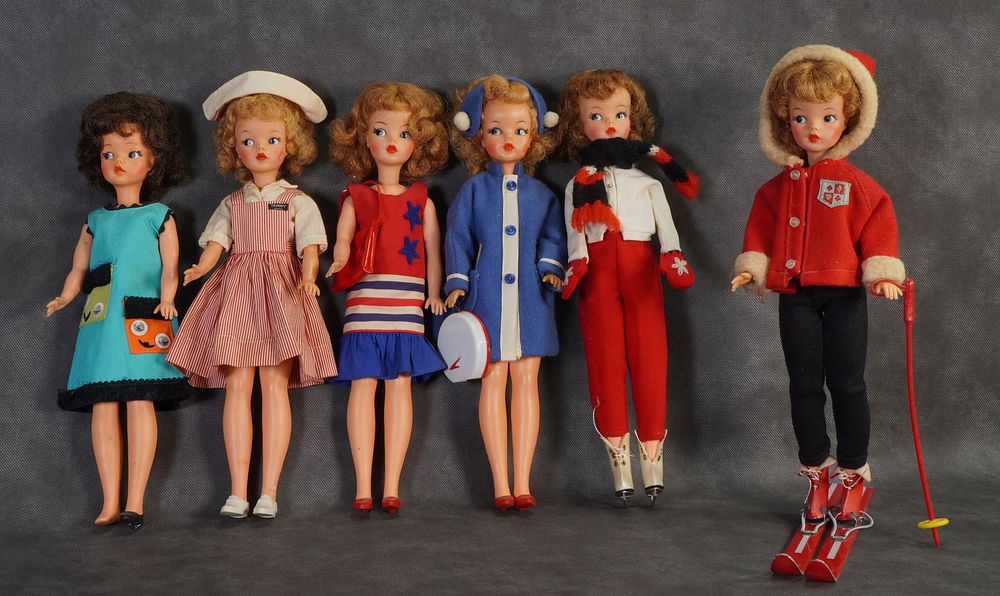 Lot 149: Lot of Six Vintage Ideal Tammy Dolls One Has Rare Brunette Hair
