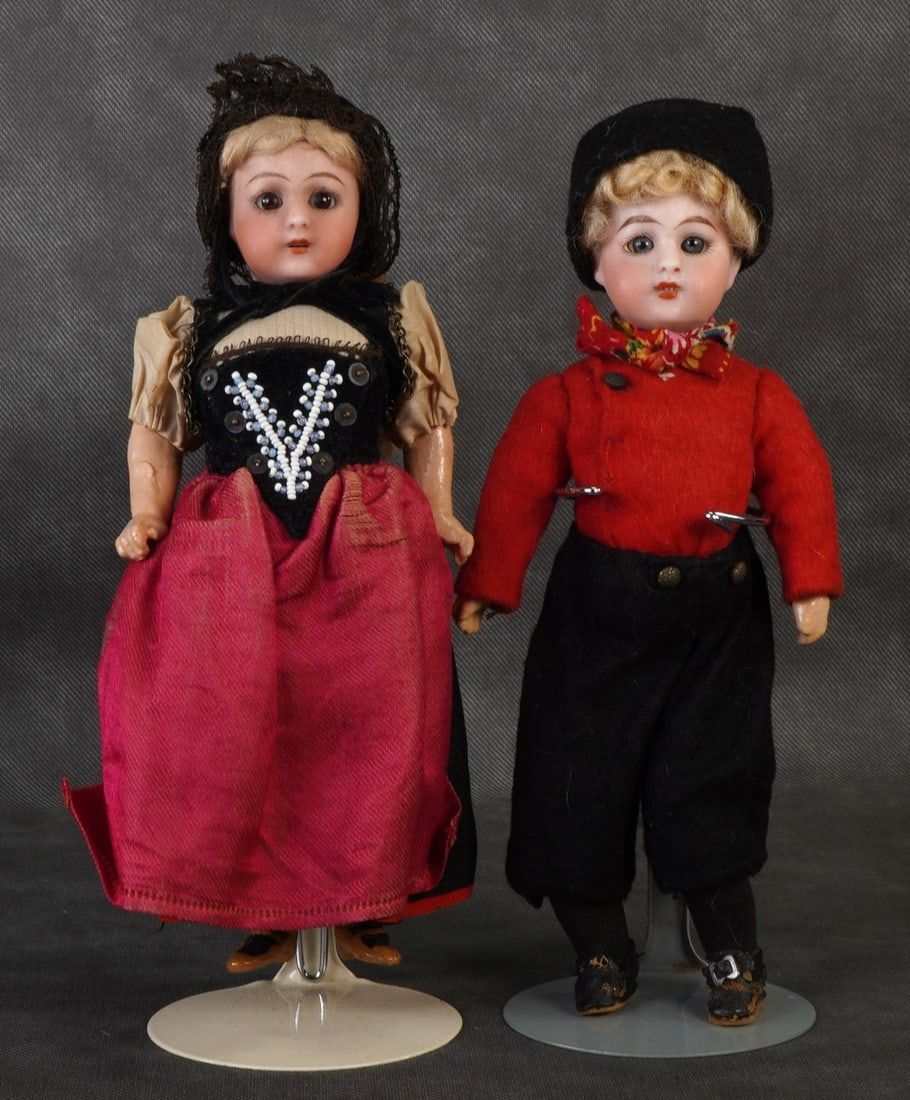 Lot 151: Two Antique German Simon Halbig 8.5" Dolls