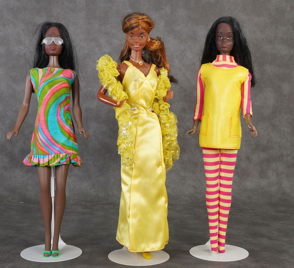 Lot 155: Three Vintage African American Christie Barbie Dolls