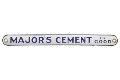 Major's Cement is Good Single-Sided Porcelain Convex Sign. A vintage convex single-sided 