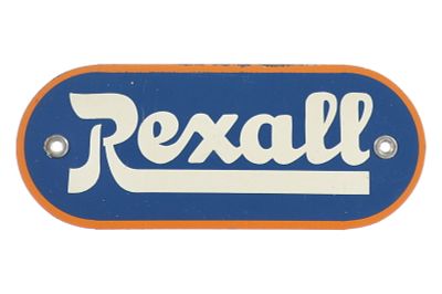 Rexall Single-Sided Porcelain Sign 7.5". Rexall single-sided porcelain oblong sign featuring the 