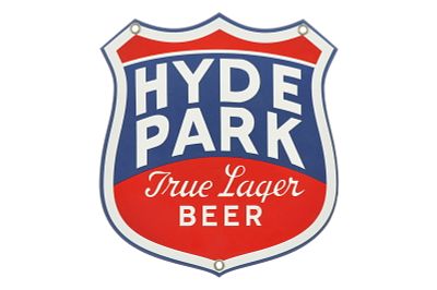 SSP Hyde Park True Lager Beer Advertising Sign. This is a vintage Hyde Park True Lager Beer 