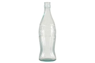 Large Glass Advertising Coca-Cola Bottle. This is a large classic green glass Coca-Cola 