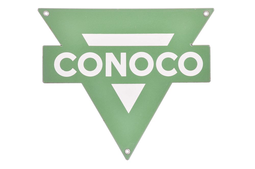 Lot 155: Green Conoco Porcelain Gas Pump Plate