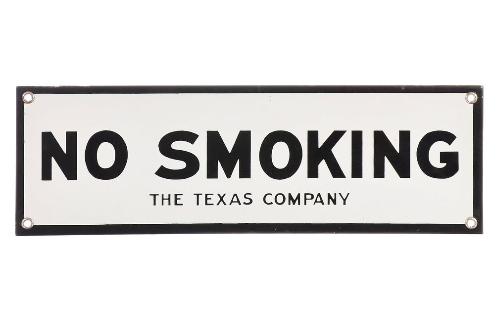 Lot 163: 1930s Texaco No Smoking The Texas Company SSP Sign