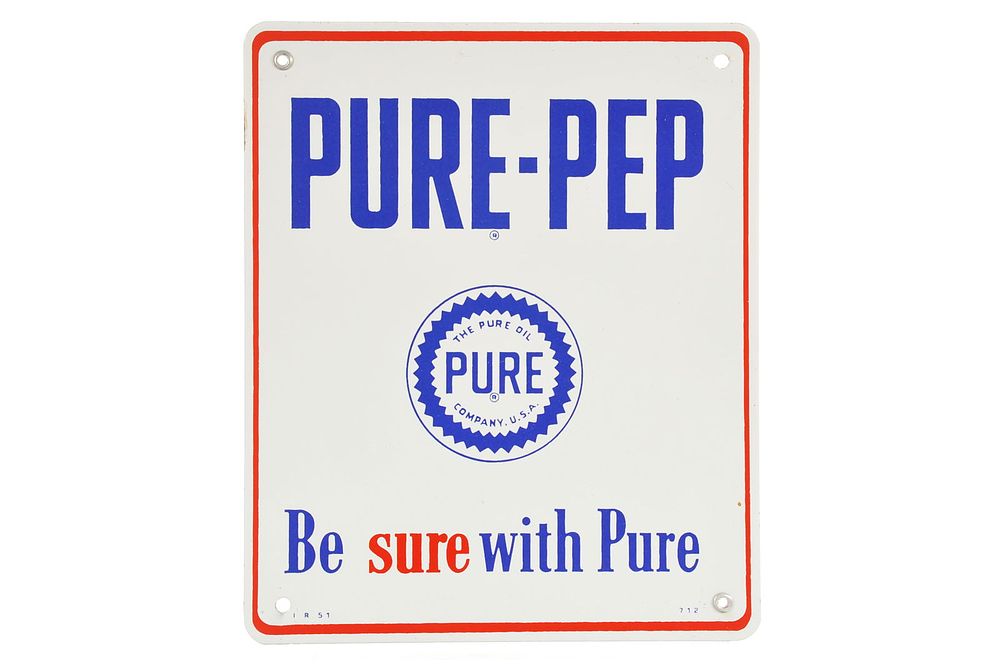 Lot 164B: Pure-Pep single-Sided Porcelain Advertising Sign