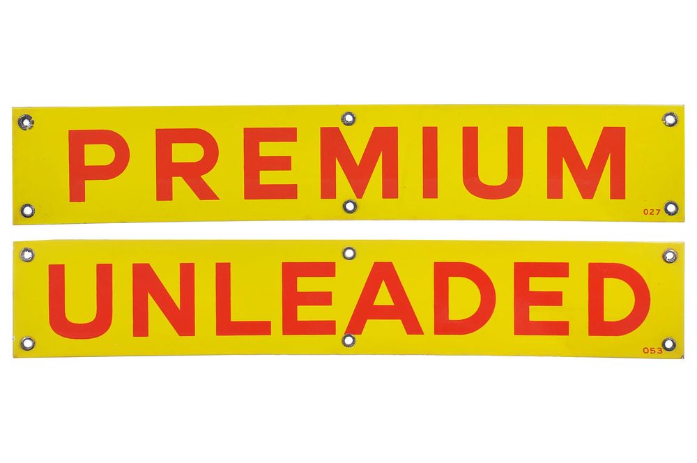 Lot 169: 1950s Premium & Unleaded SSP Gas Station Signs